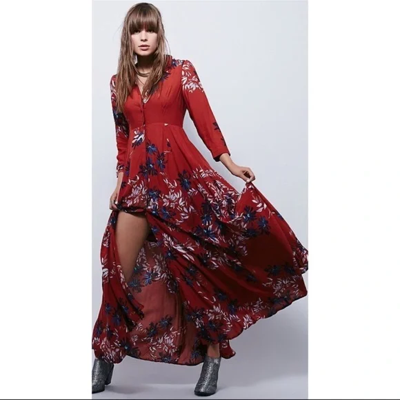 After The Storm Maxi by Free People, Red, 2